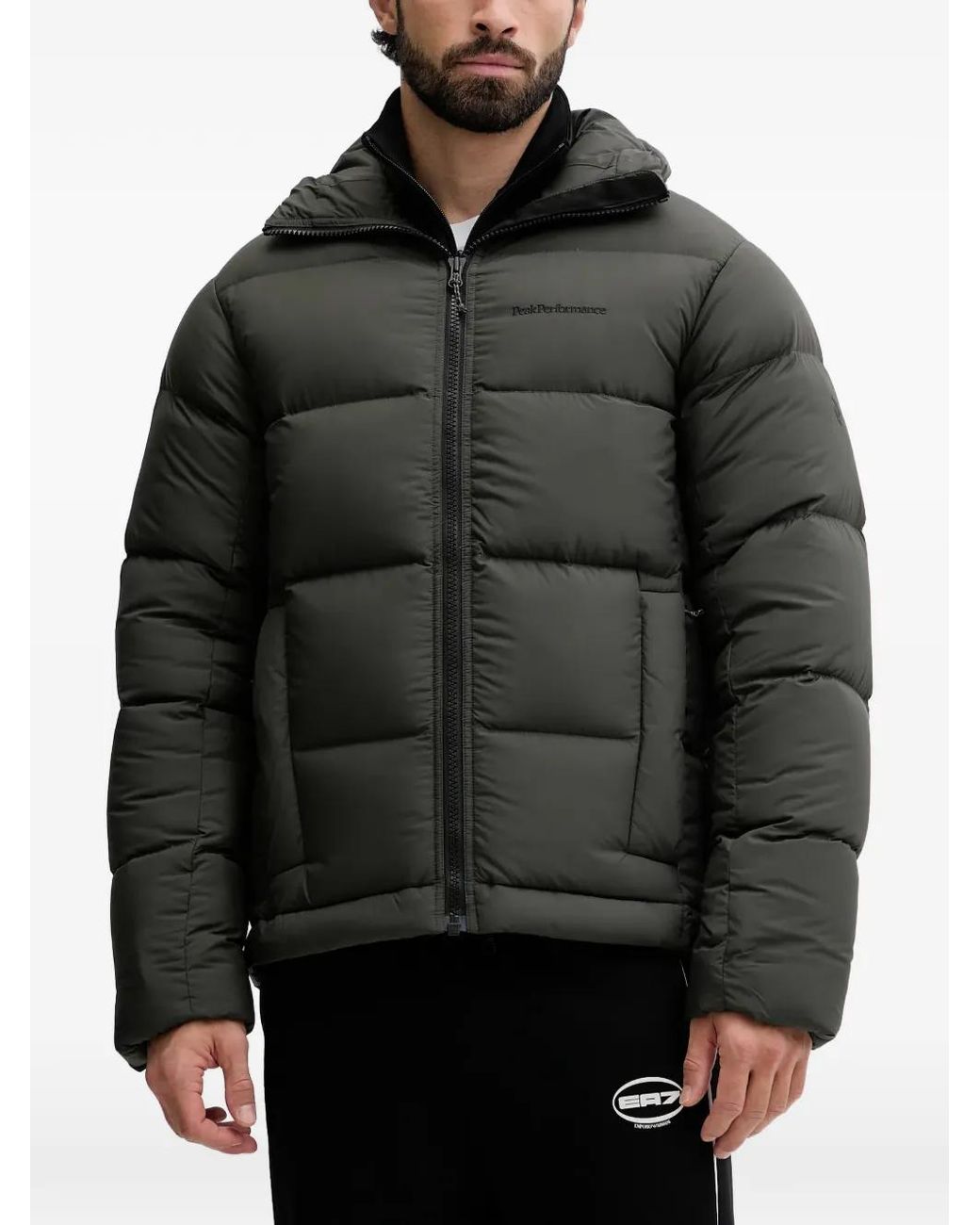 Peak Performance Black Rivel Hooded Quilted Jacket for men