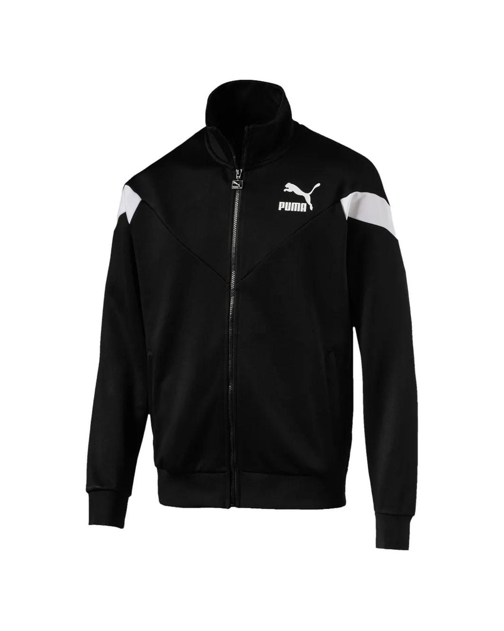 PUMA Black Mcs Logo-Print Track Jacket for men