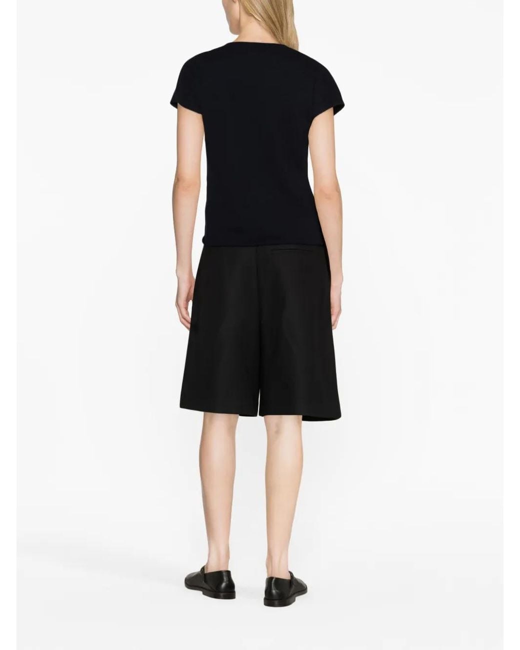 Vince Black Short-Sleeve Wool-Blend T-Shirt