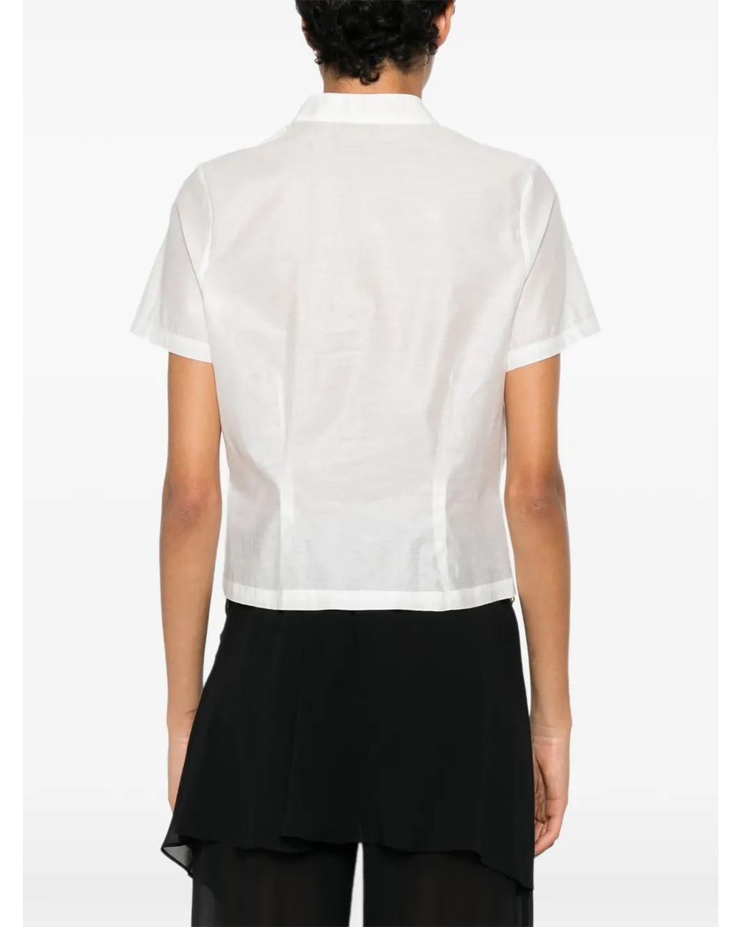 Paloma Wool White Gaspar Ruffle-Trimmed Short-Sleeve Blouse