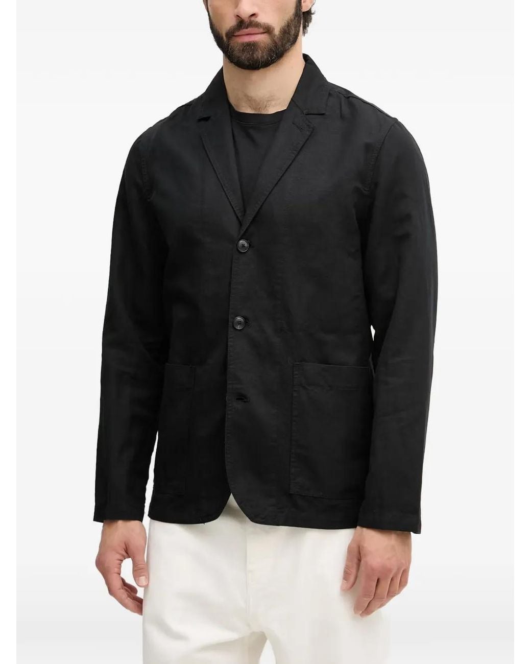 Lindbergh Black Patch-Pocket Blazer for men