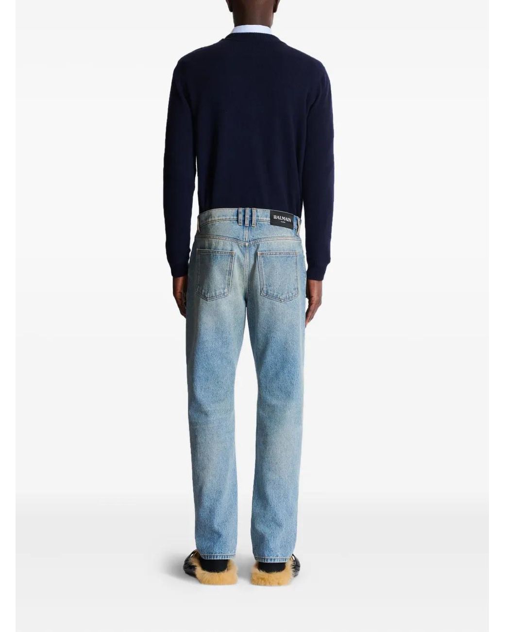 Balmain Straight Jeans in het Blue voor heren