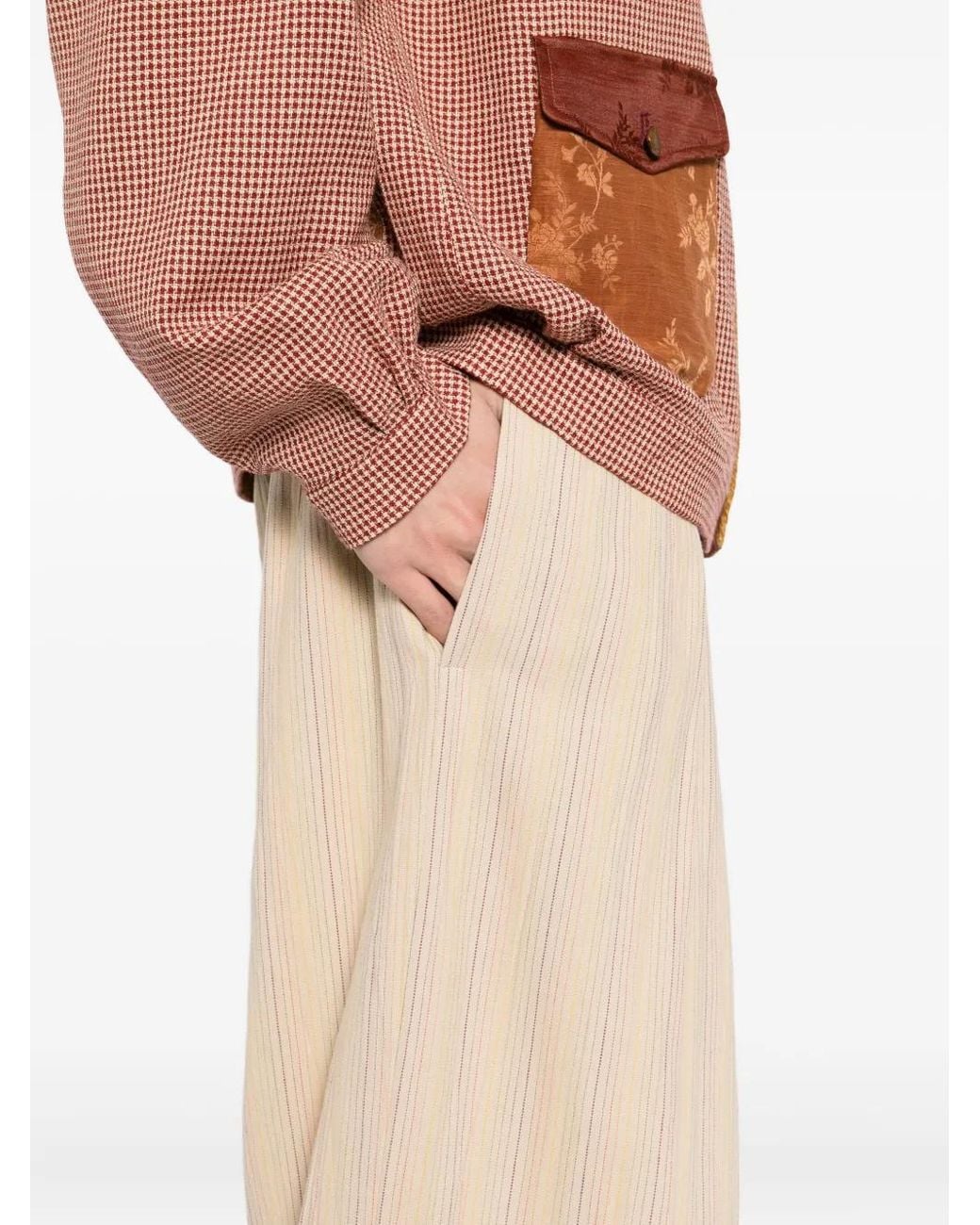 Commun's Natural Striped Trousers for men