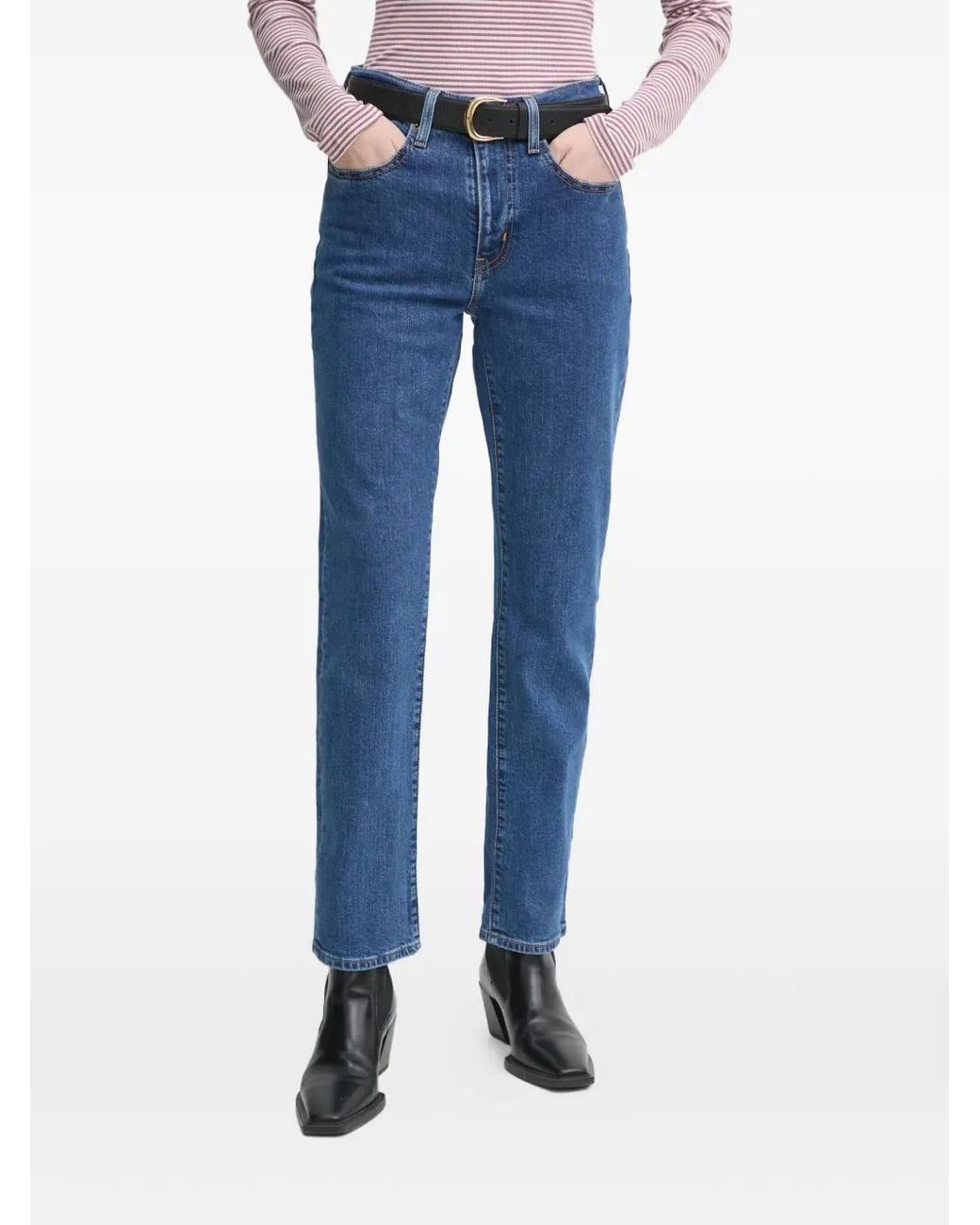 Levi's Blue 724 Jeans Mit Logo-Patch