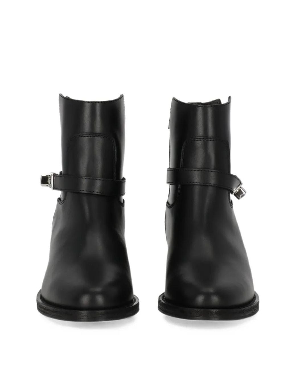 Via Roma 15 Black Turn-Lock Strap Ankle Boots