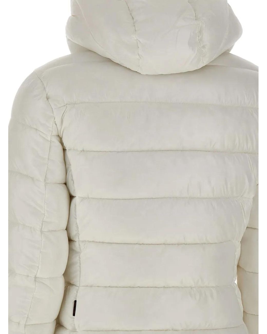 Save The Duck Gray Horizontal-Quilted Hooded Puffer Jacket