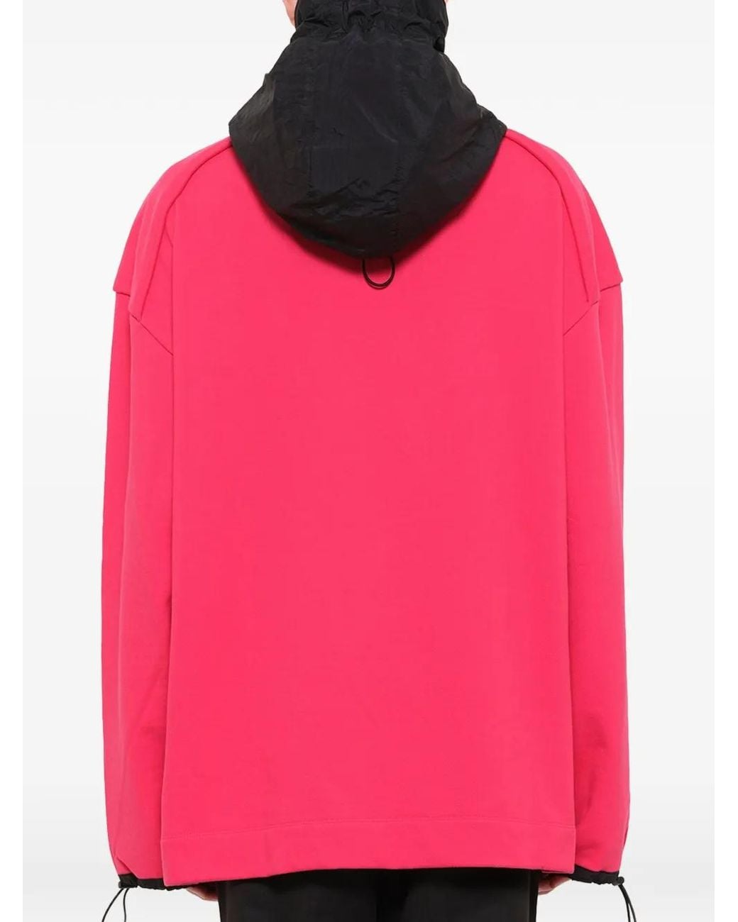Juun.J Pink Logo-Print Drawstring-Cuff Hoodie for men