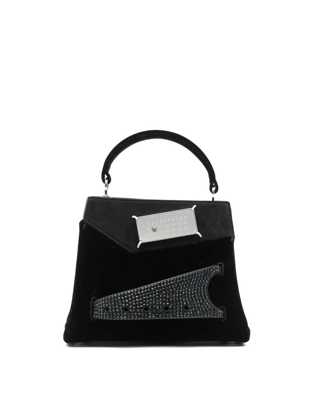 Maison Margiela Black Small Snatched Suede Tote Bag