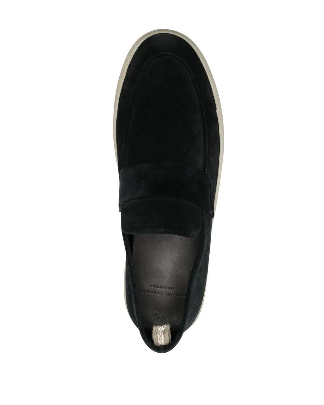 Officine Creative Black Slip-On Suede Penny Loafers for men