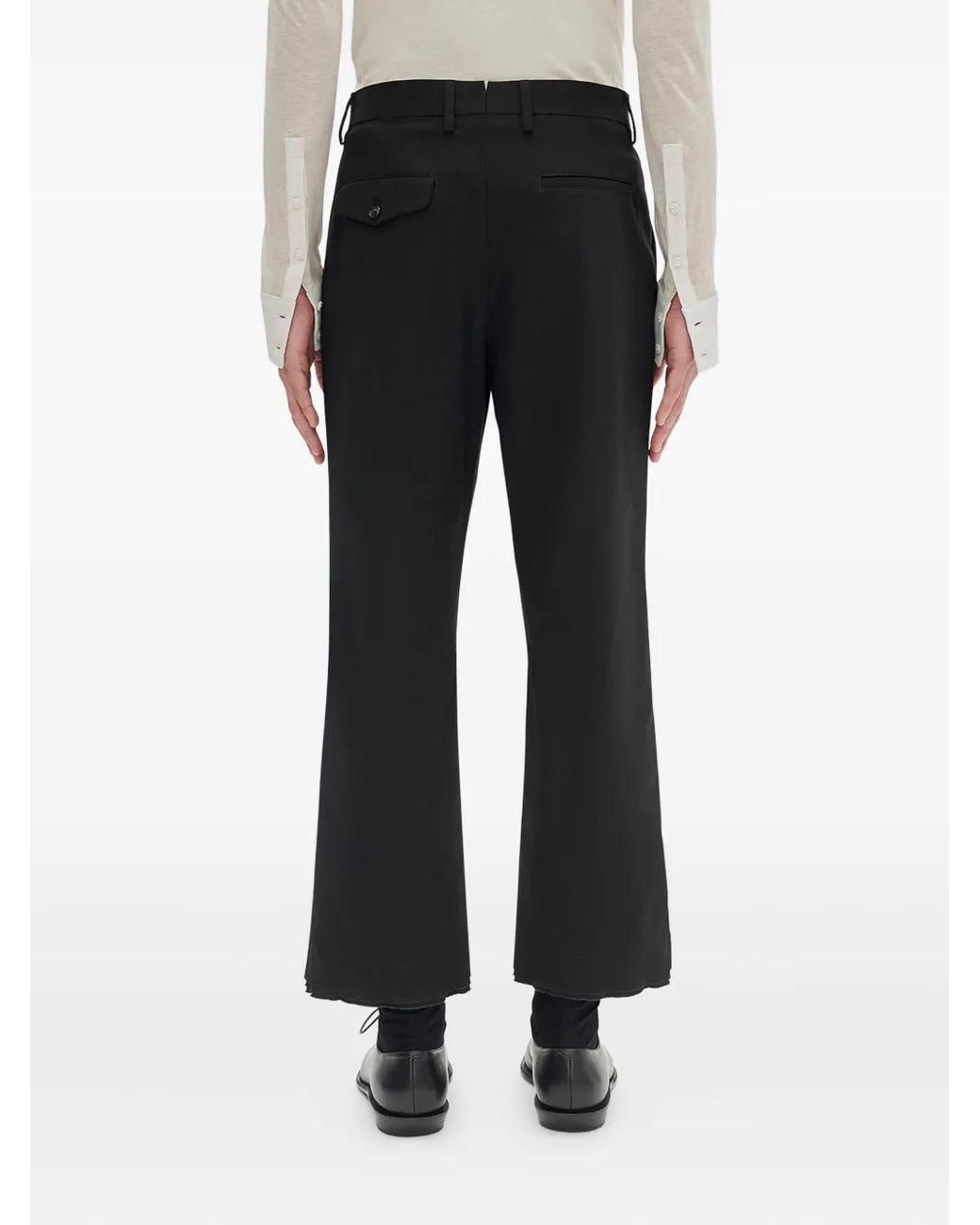 Ann Demeulemeester Black Ysten Cropped Trousers for men