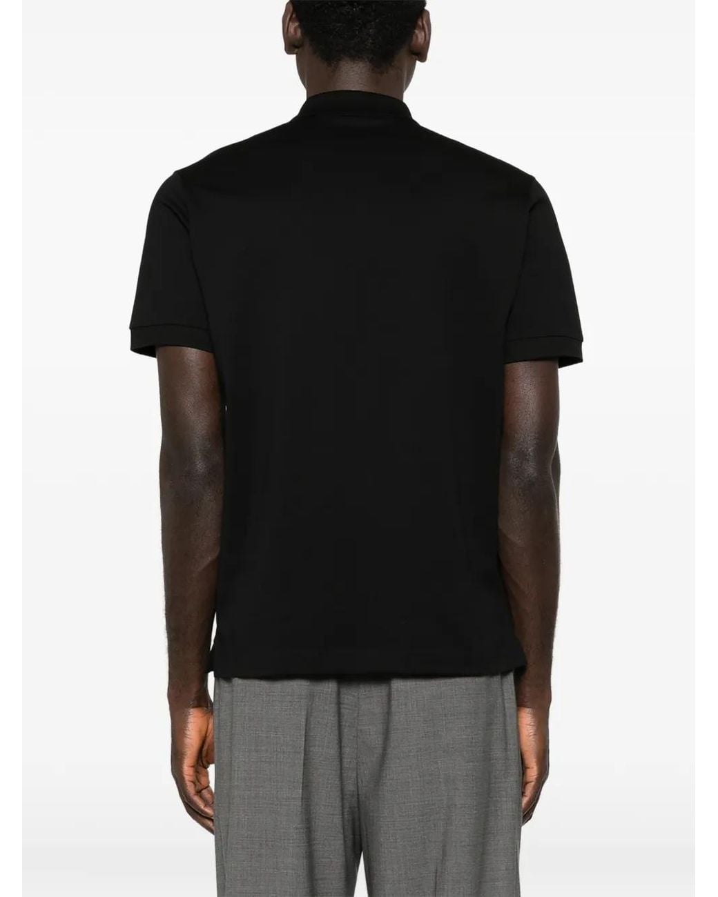 Prada Black Classic-Collar Polo Shirt for men