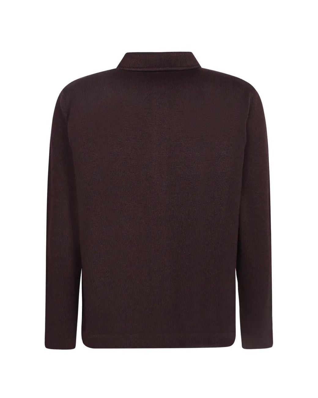 Lardini Brown Cardigan Boutonné À Col Polo for men