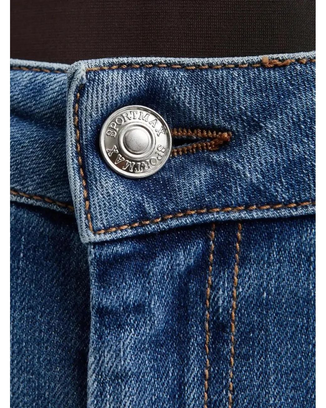 Sportmax Blue Low-Rise Cropped Jeans