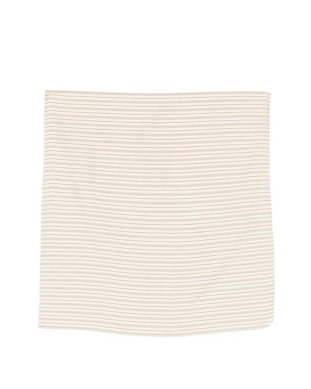 Totême Natural Signature Striped Silk Scarf