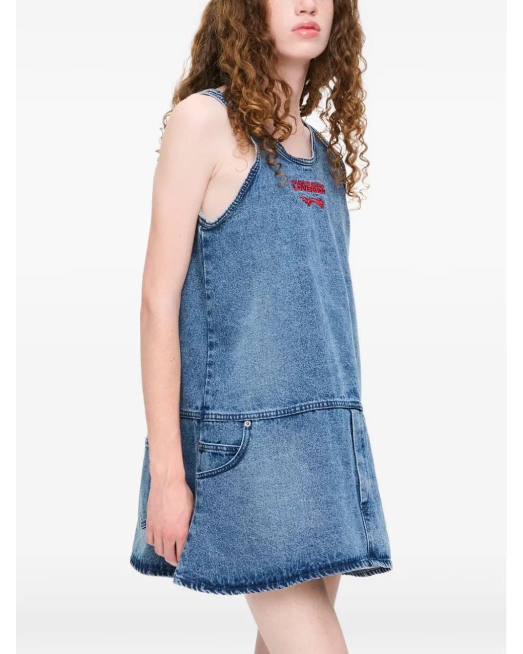 Charles Jeffrey Blue Sleeveless Denim Dress