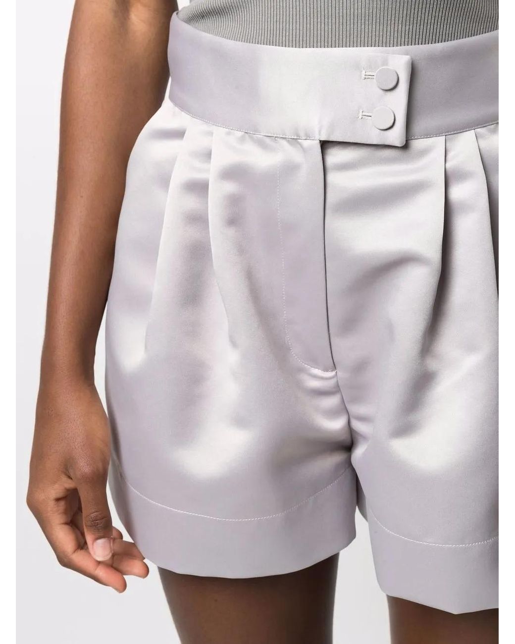 Styland White High-Waist Wide-Leg Shorts