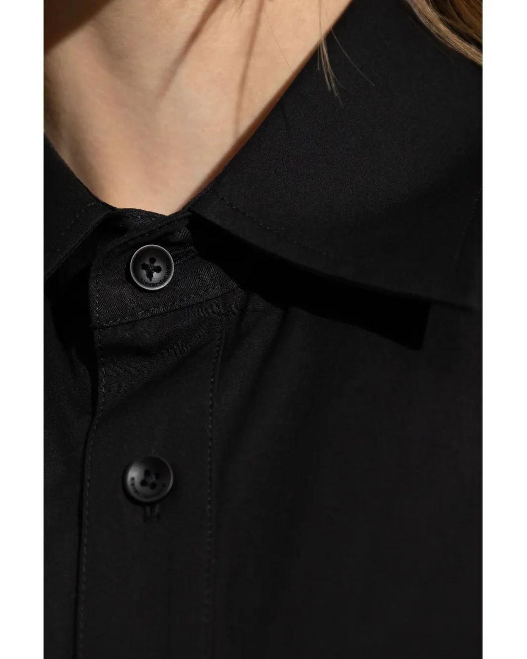 Alexander Wang Black Pointed Organic-Cotton Shirt