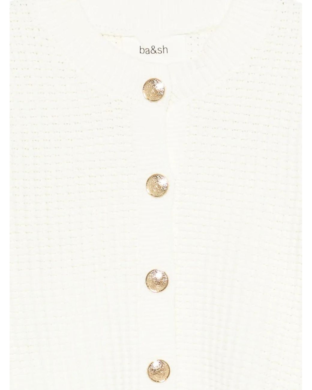 Ba&sh White Buttoned Cardigan