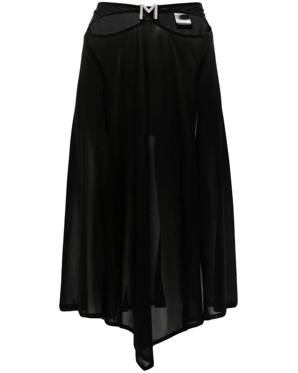 Mugler Black M Cut-Out Midi Skirt