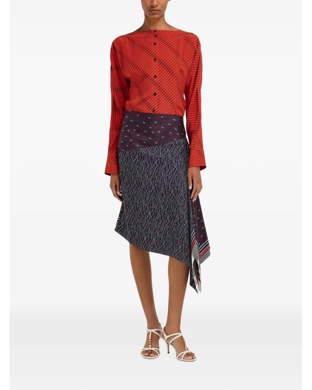 Ferragamo Red Silk Shirt