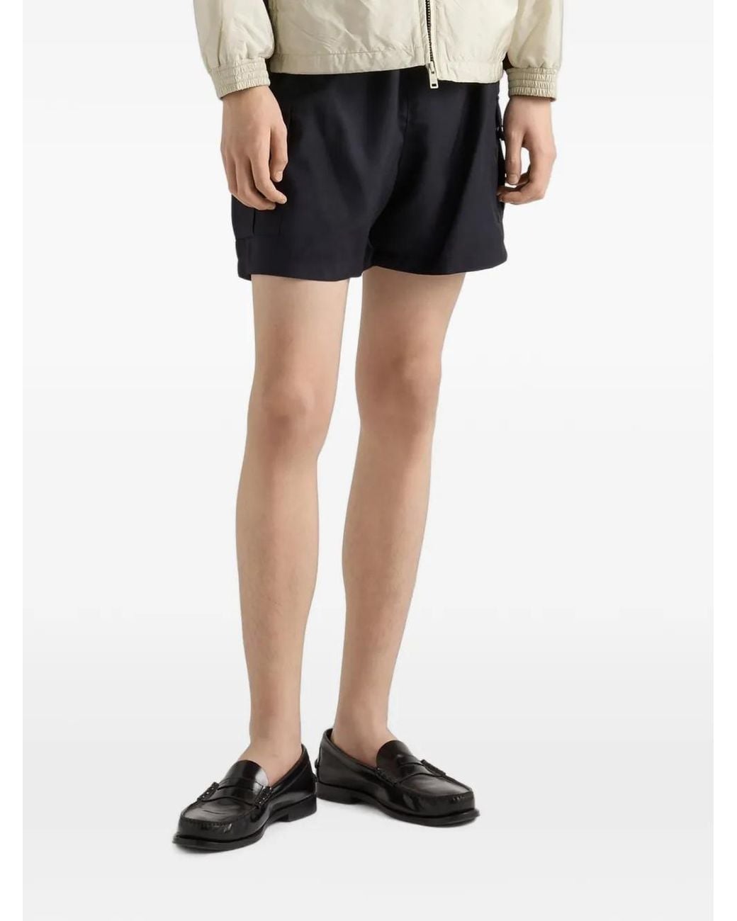 Prada Black Mohair Wool Shorts for men