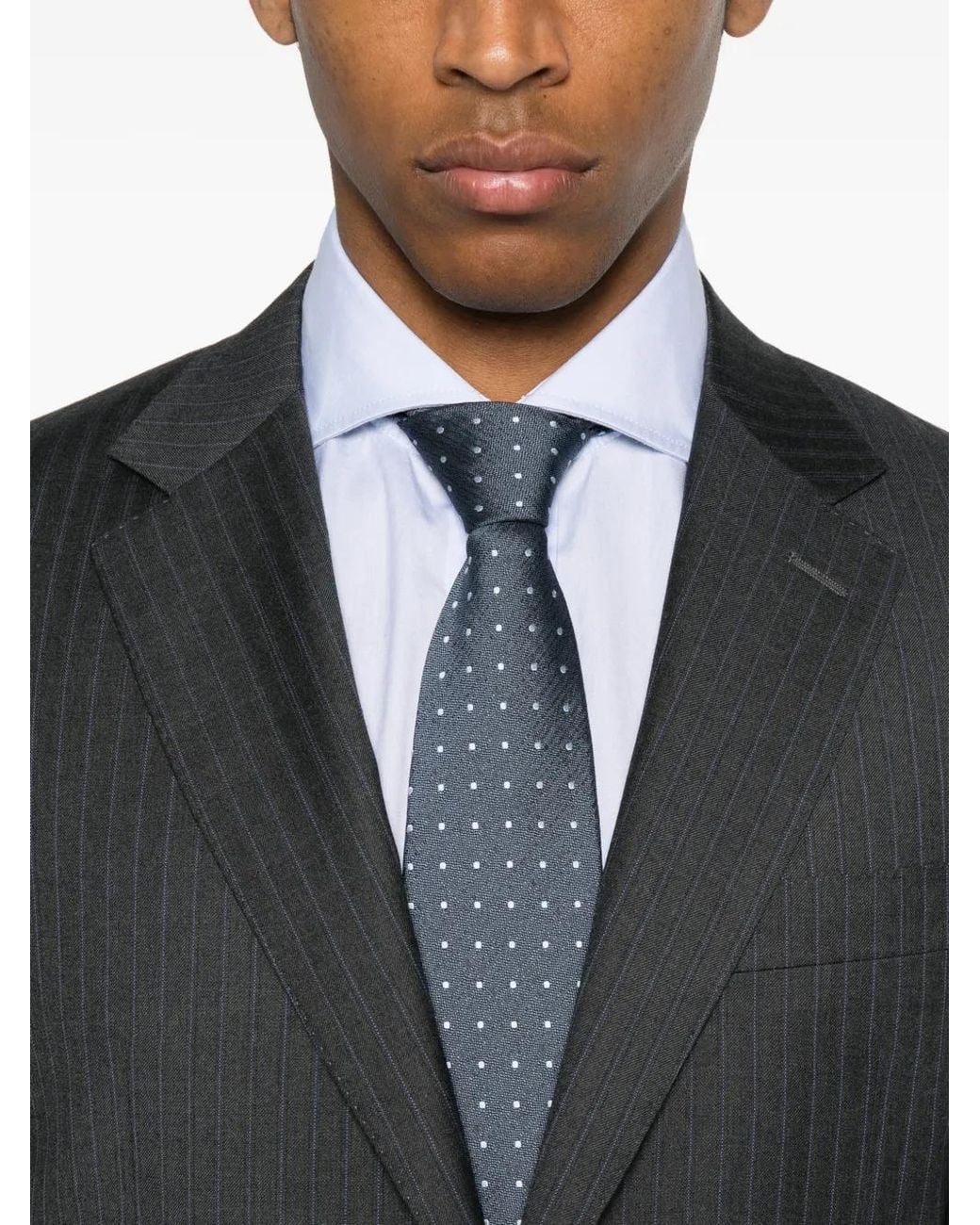 Canali Gray Costume À Fines Rayures for men