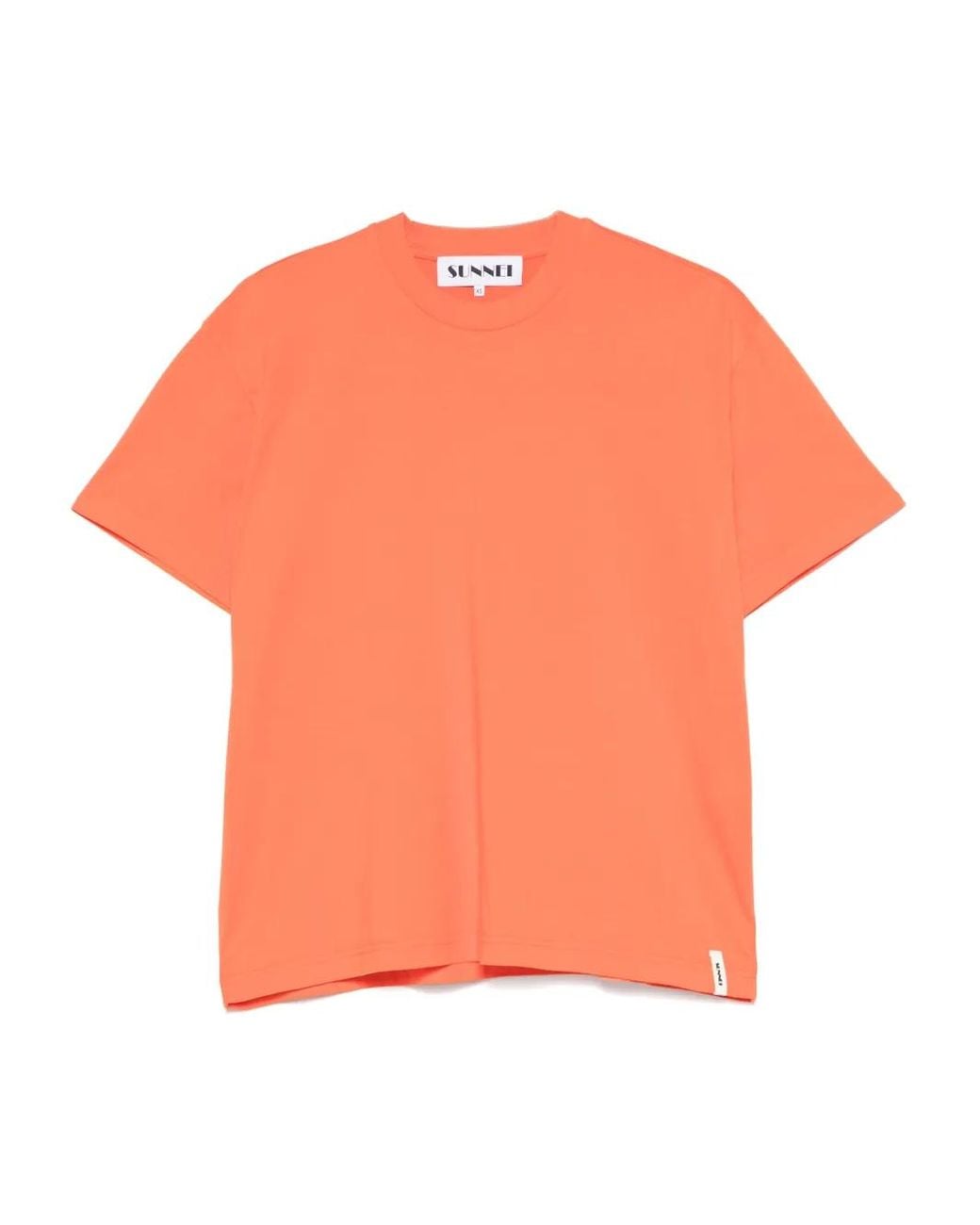 Sunnei Orange T-Shirt En Coton Biologique