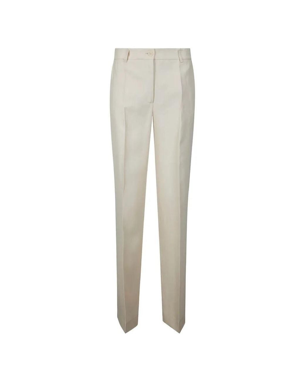 P.A.R.O.S.H. White P. A.R. O.S. H. "Raisa26" Viscose Linen Trousers