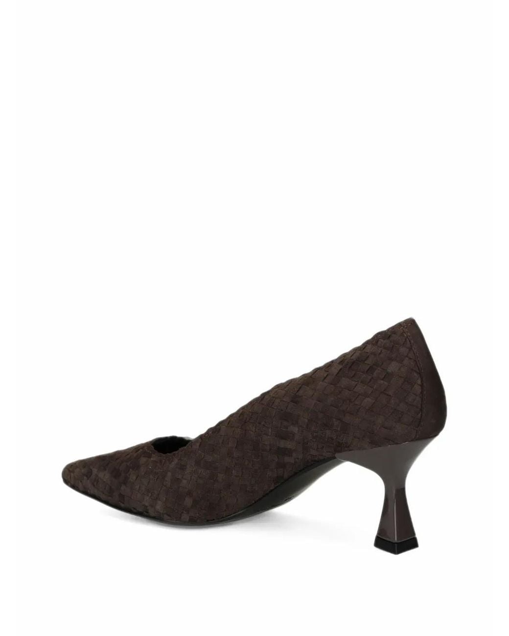 Pons Quintana Black Woven-Design Pointed-Toe Pumps