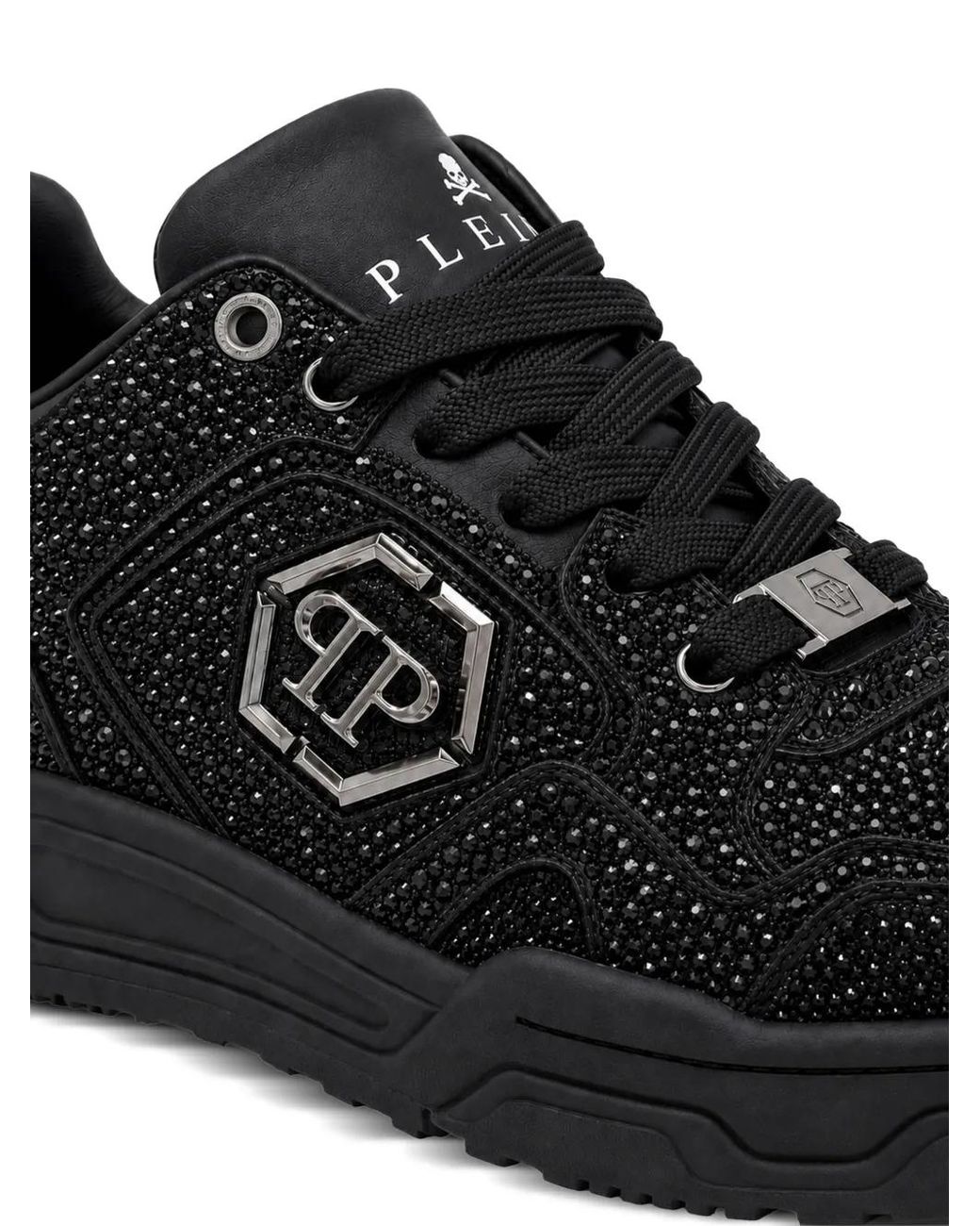 Philipp Plein Black Low-Top Predator V2 Stras Sneakers