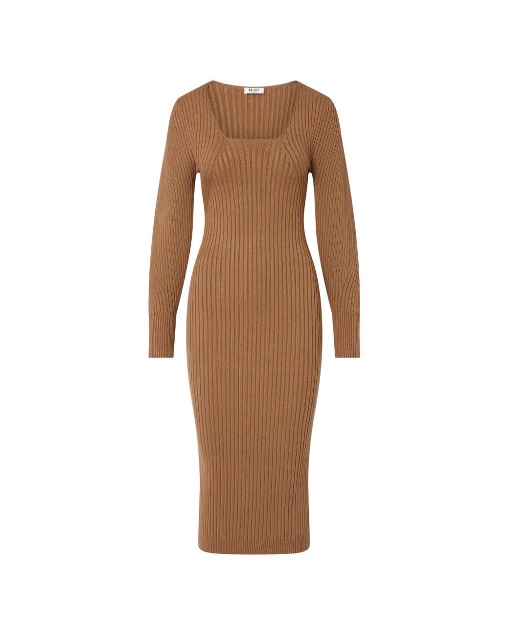 Liu Jo Natural Balloon Knit Midi Dress