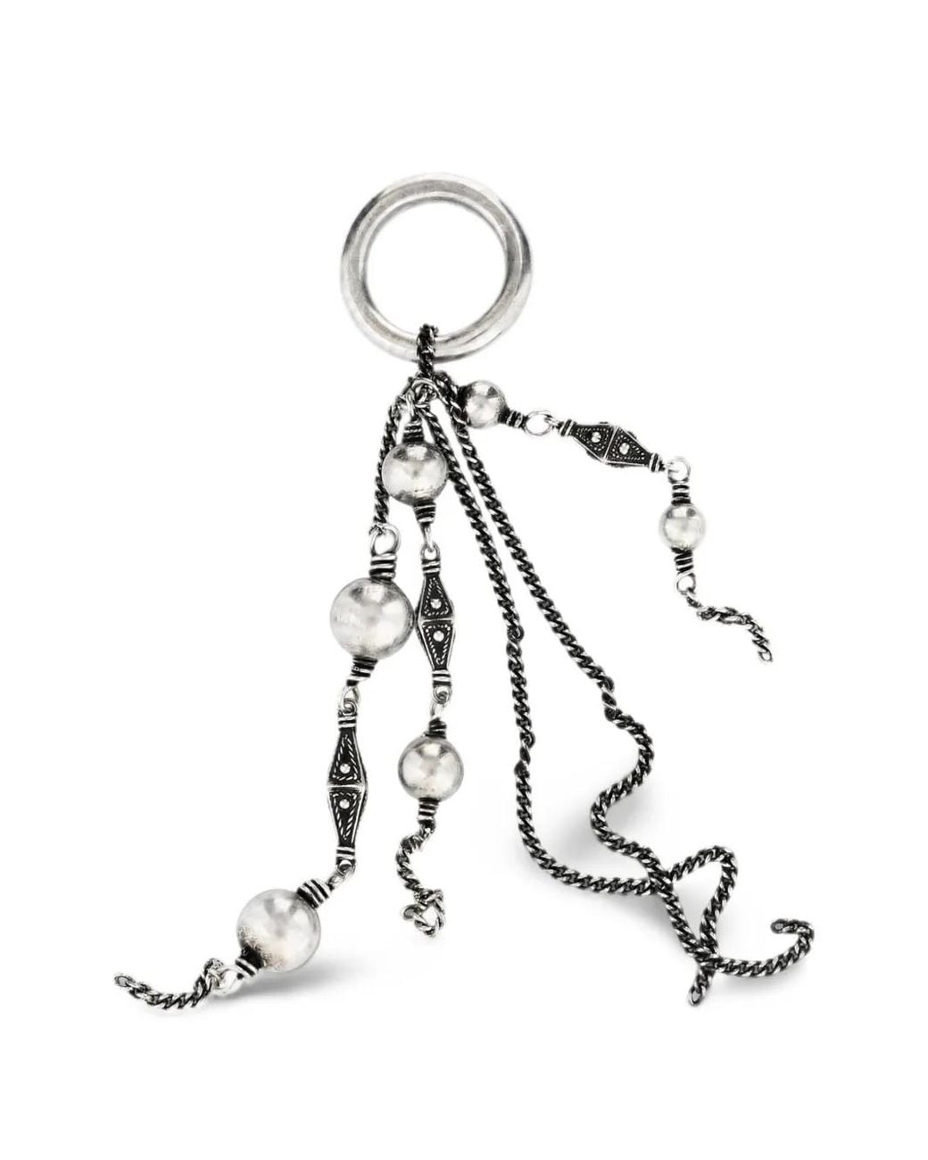 Ann Demeulemeester White Biny Beaded Charm Ring