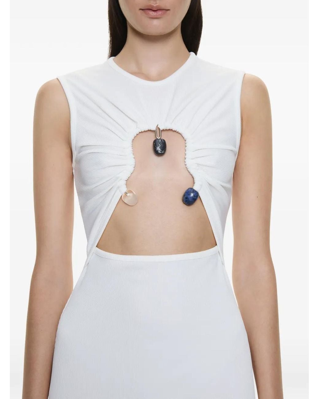 Christopher Esber White Hiero Crystal Dress