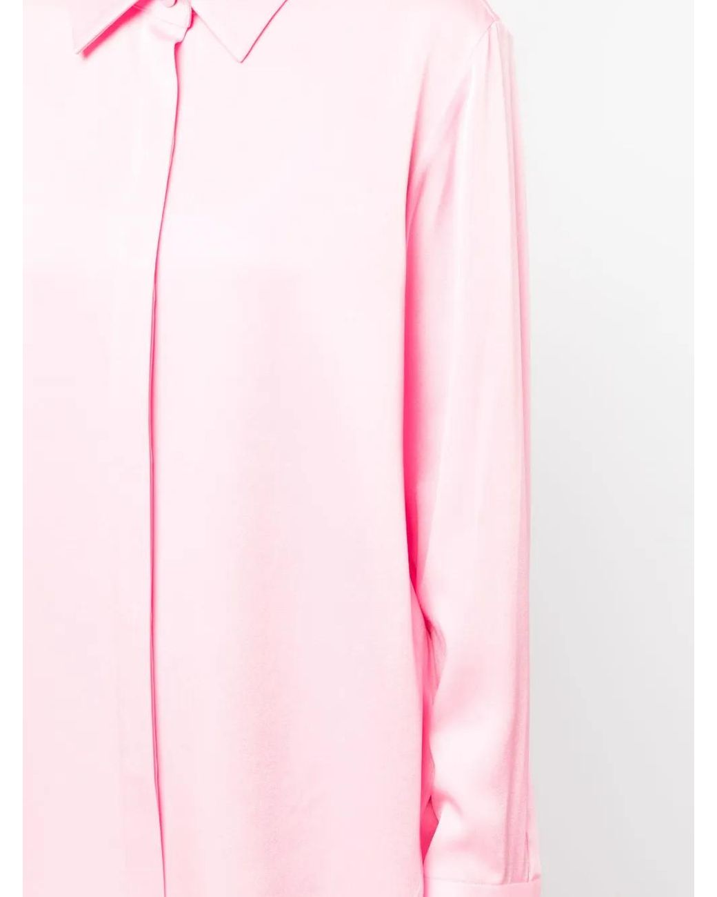 Alex Perry Pink Satin-Finish Button-Down Shirt