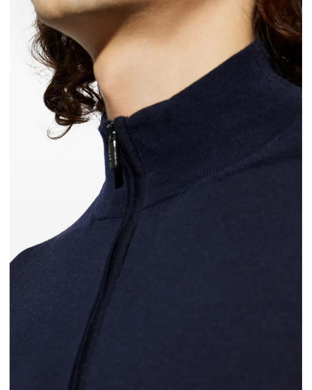 Paul & Shark Blue Hal-Zip Sweater for men