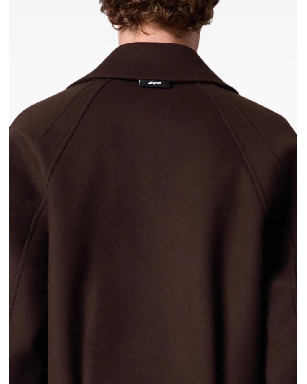 MSGM Brown Raglan-Sleeve Button-Up Jacket for men