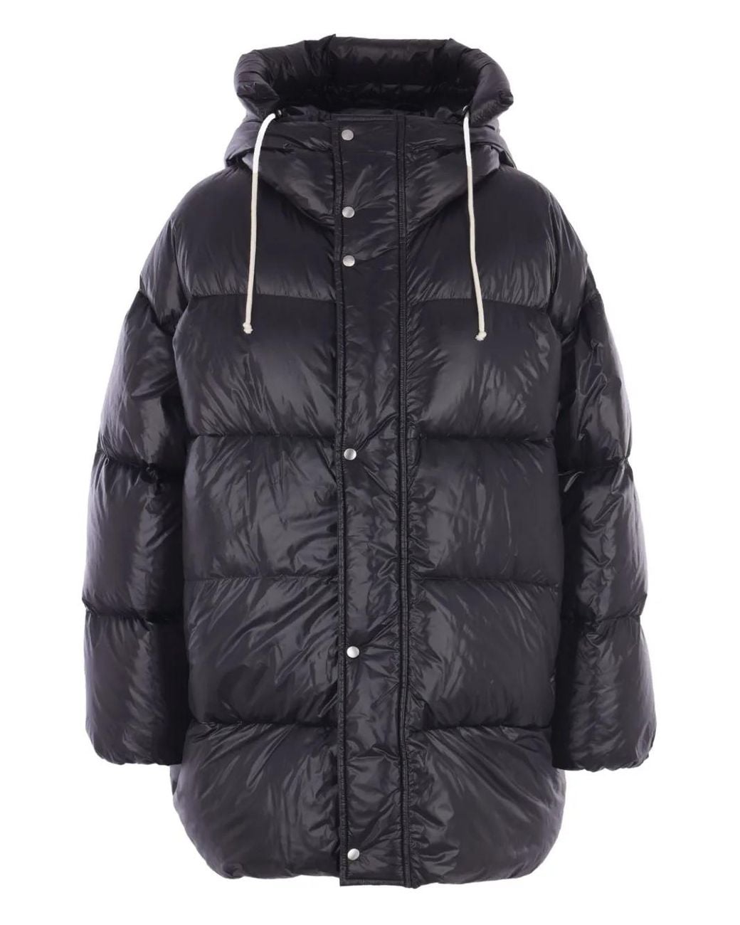 Jil Sander Black Hooded Button-Up Jacket for men
