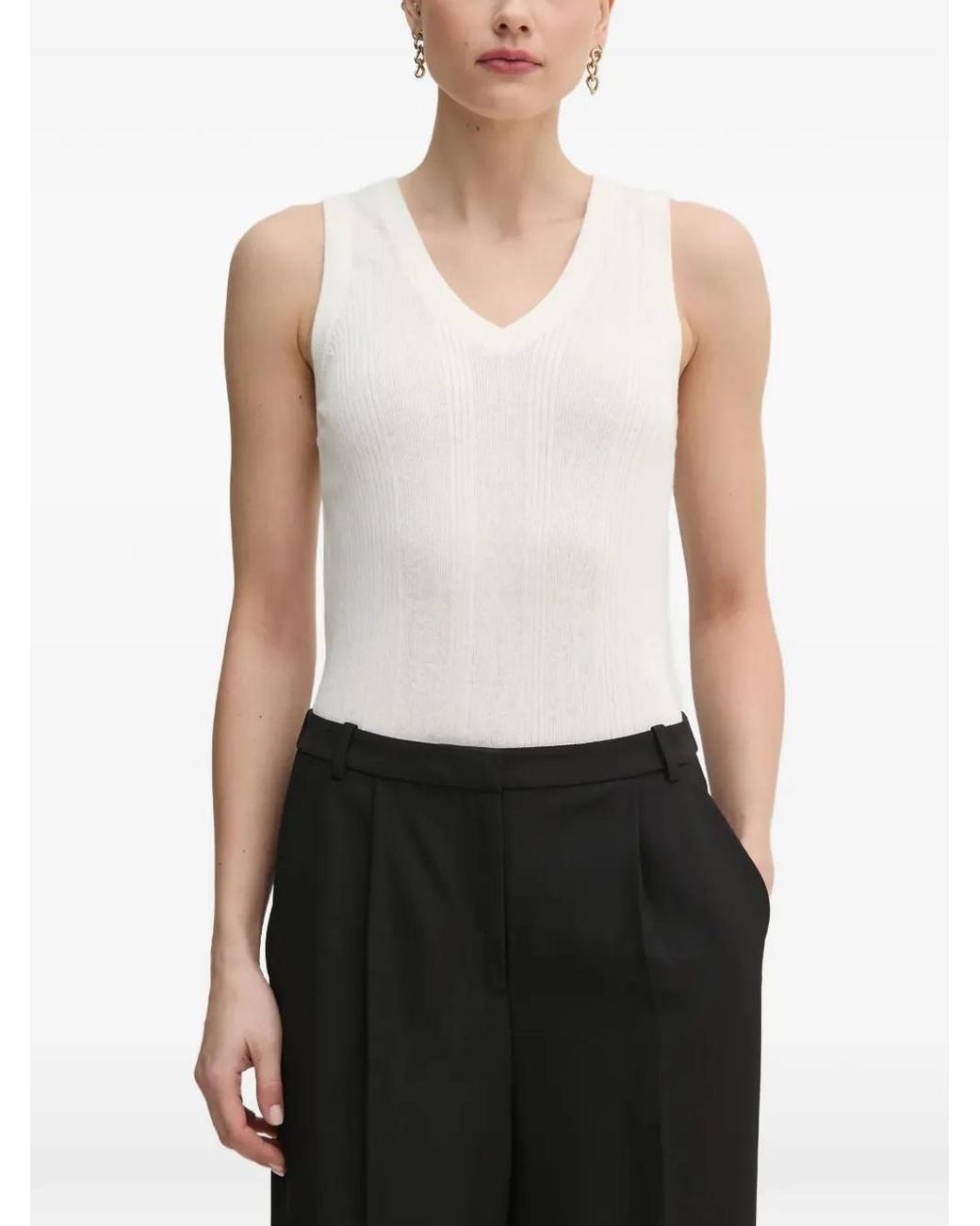 Mos Mosh White Relena Tani V-Neck Tank Top