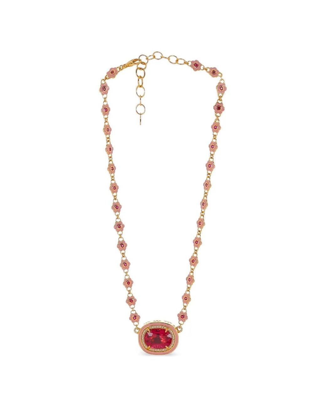 Buddha Mama White Rubellite Flower Necklace