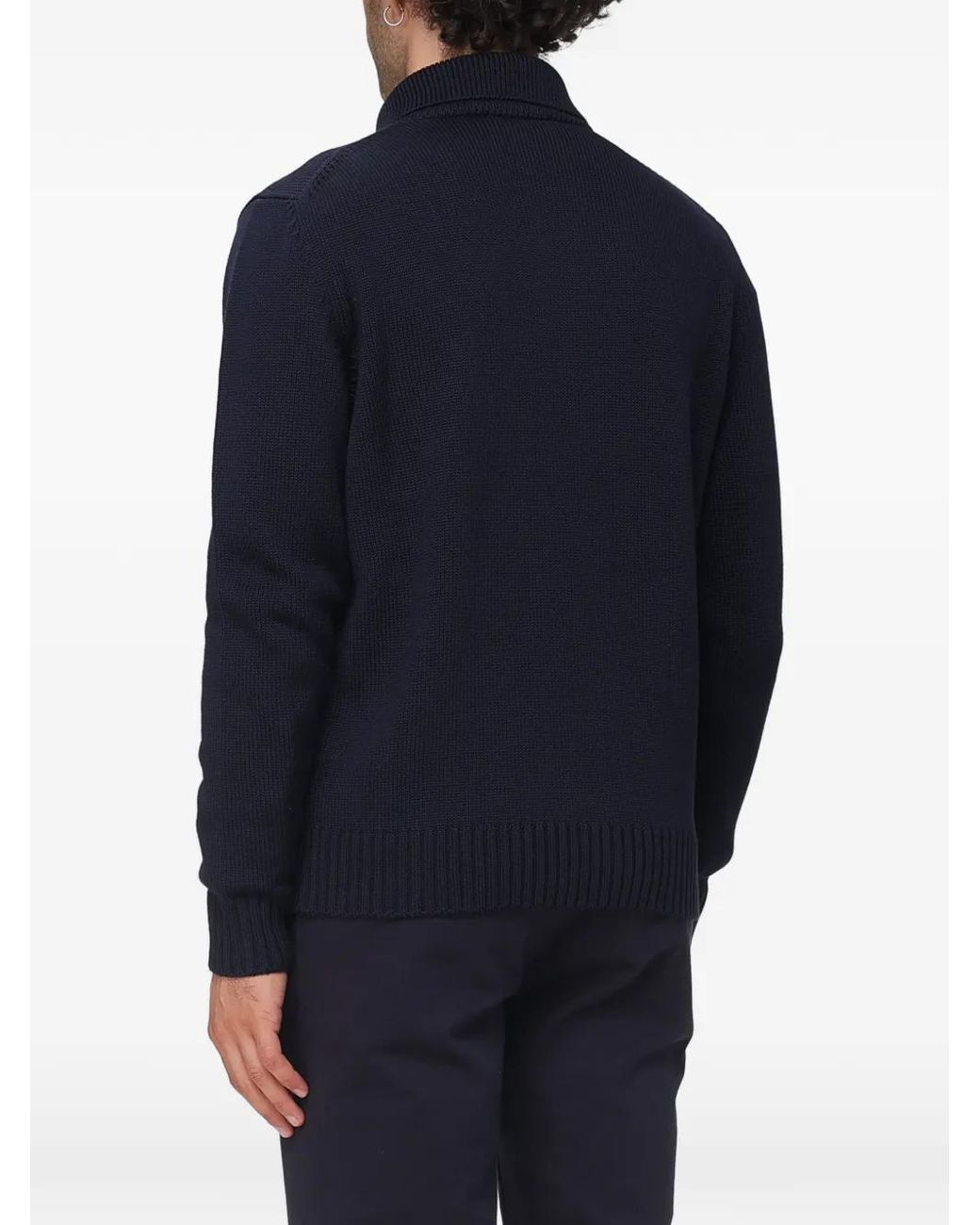 Zanone Blue Kobe Button-Up Cardigan for men