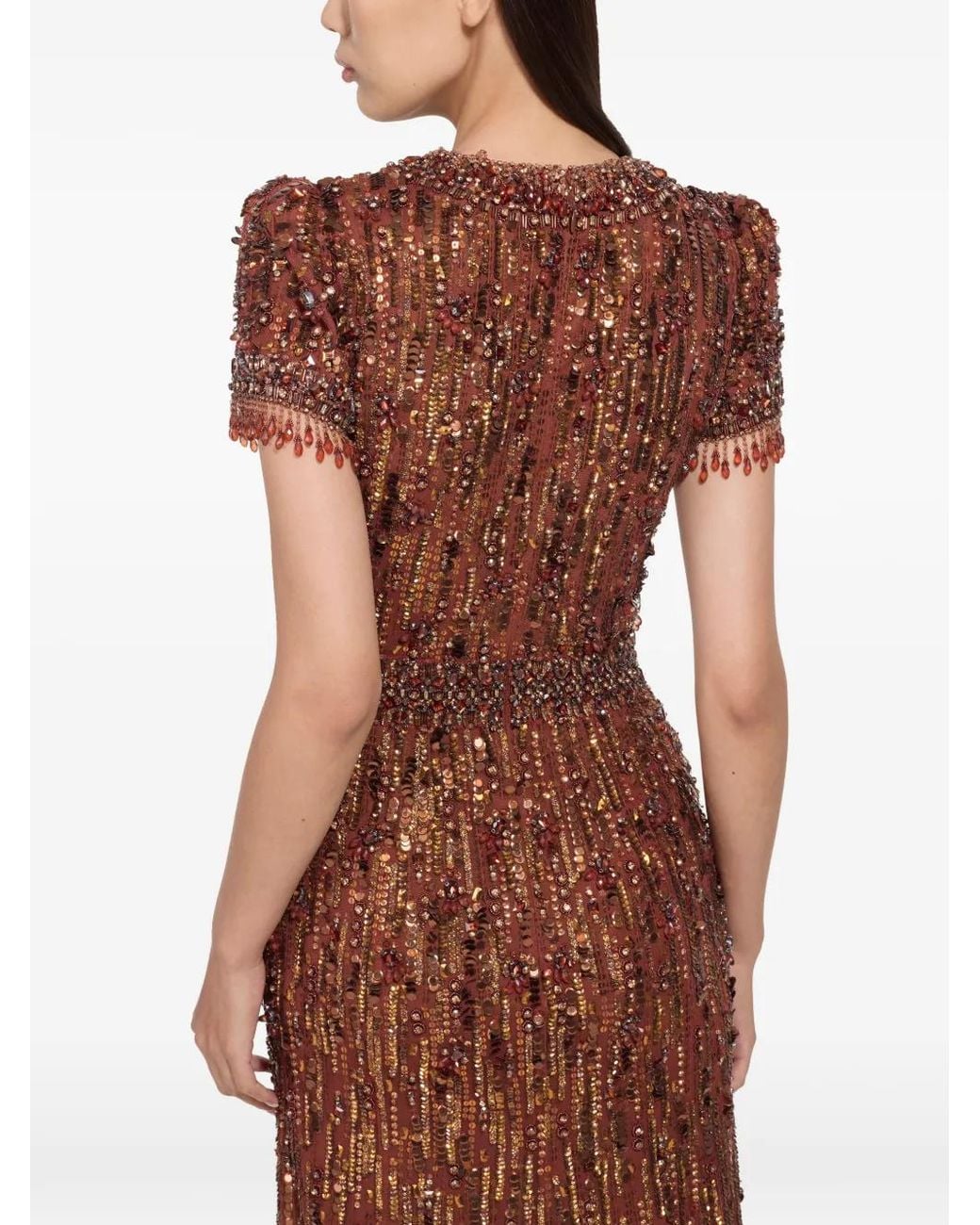 Robe Longue Roxy Jenny Packham en coloris Brown