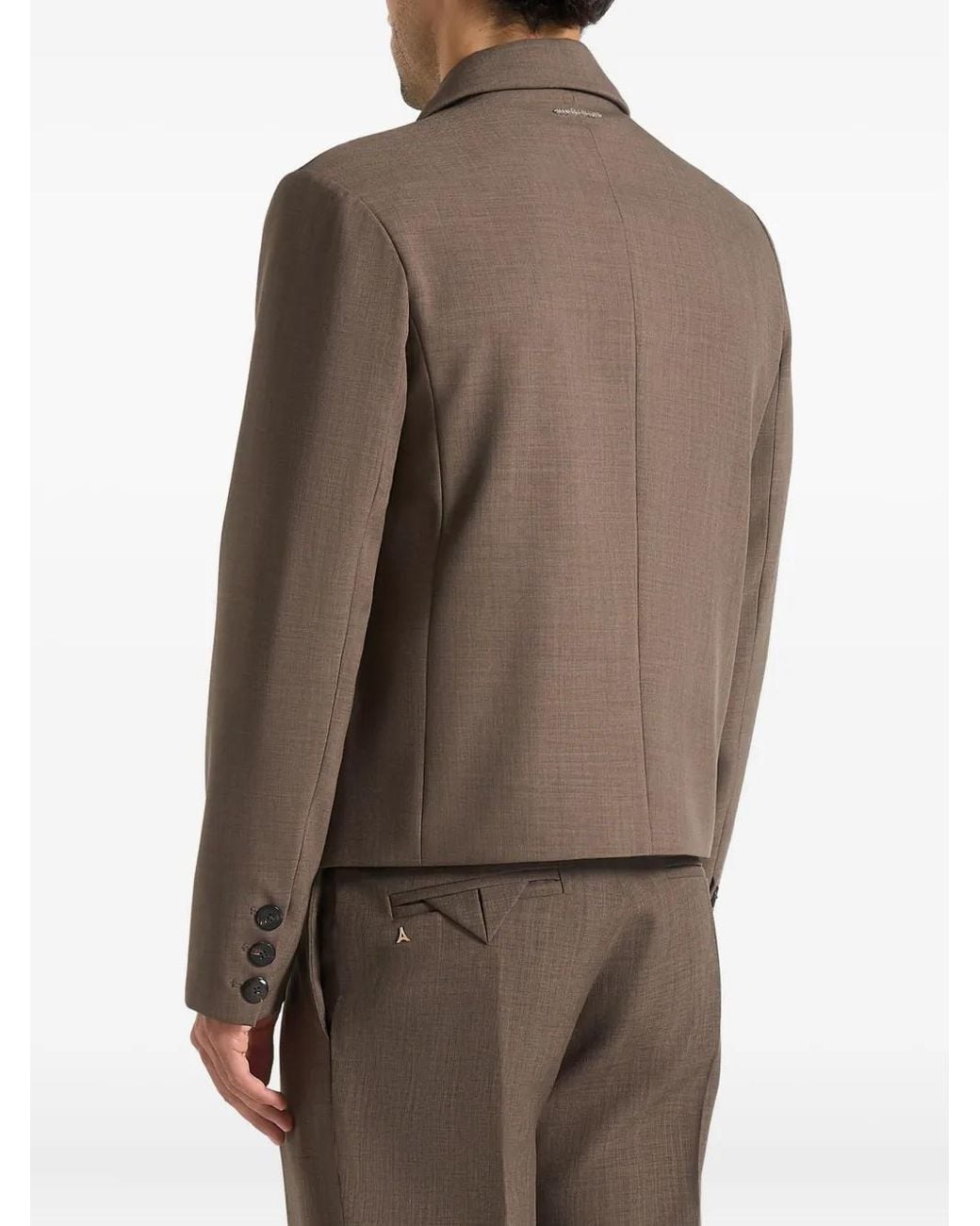 Manière De Voir Brown Tailored Cropped Blazer for men