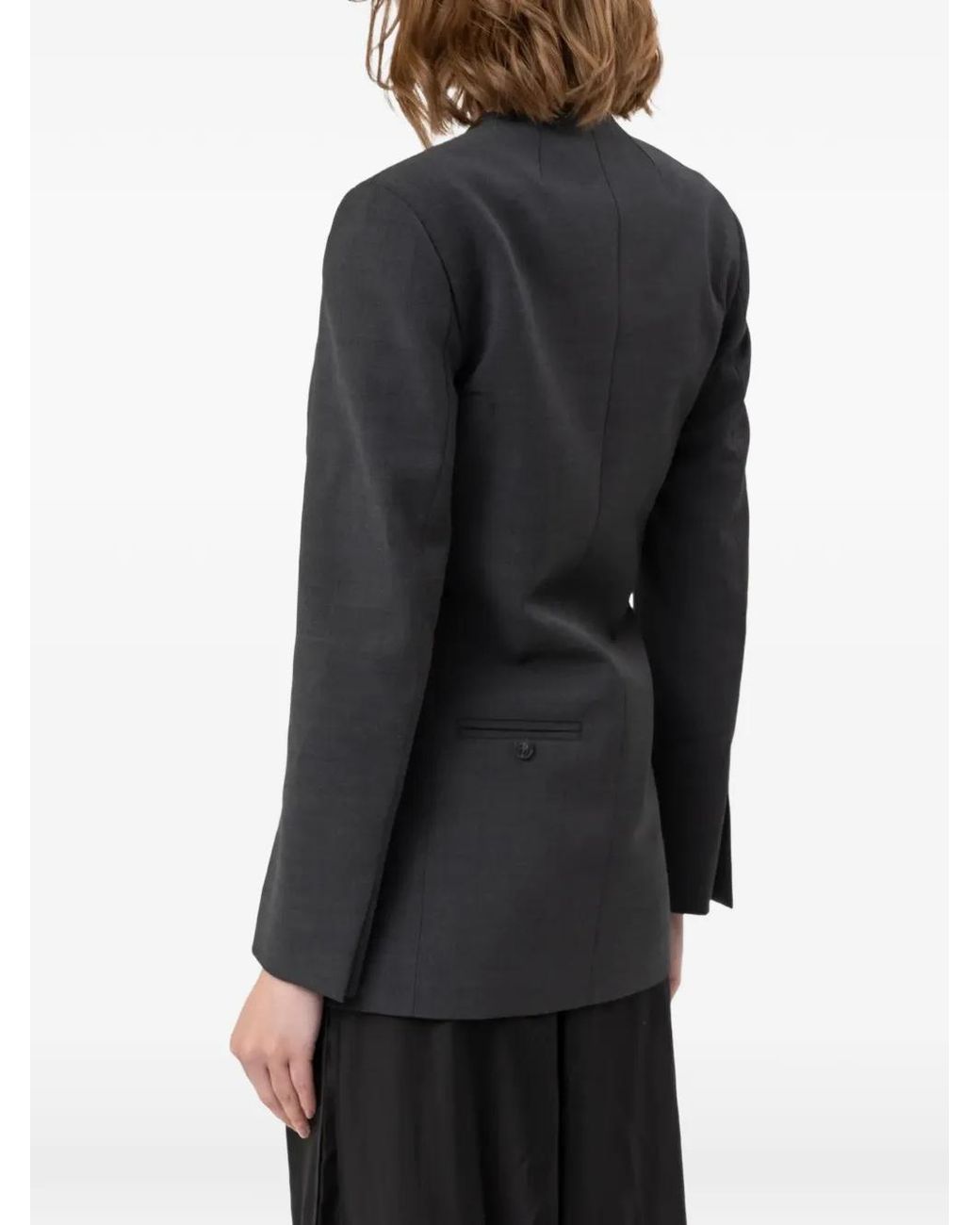 Entire studios Black Vanti Collarless Jacket