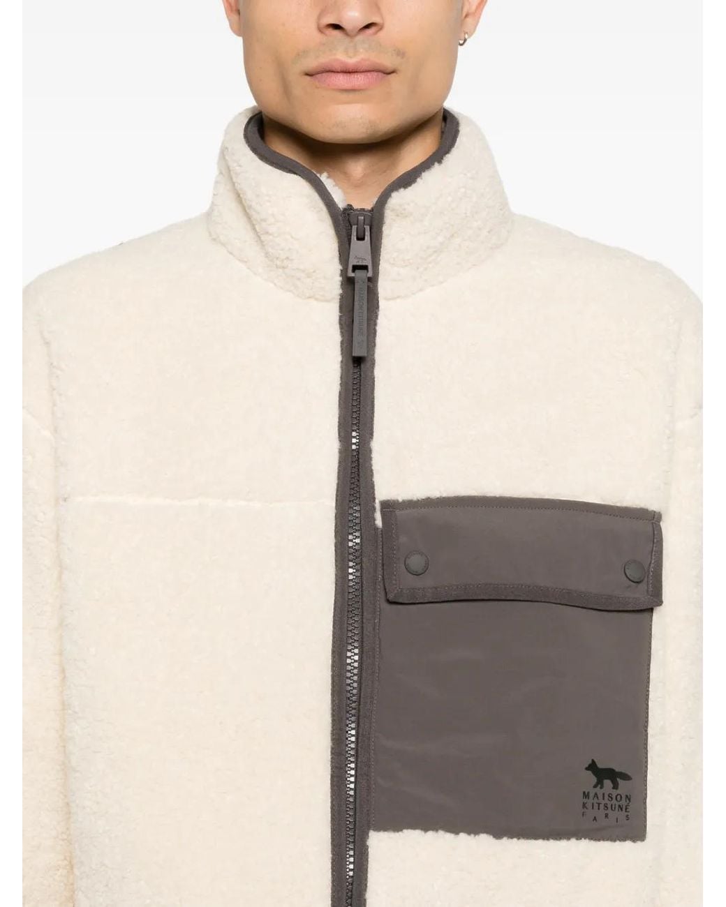 Bomber Con Inserti di Maison Kitsuné in Natural da Uomo