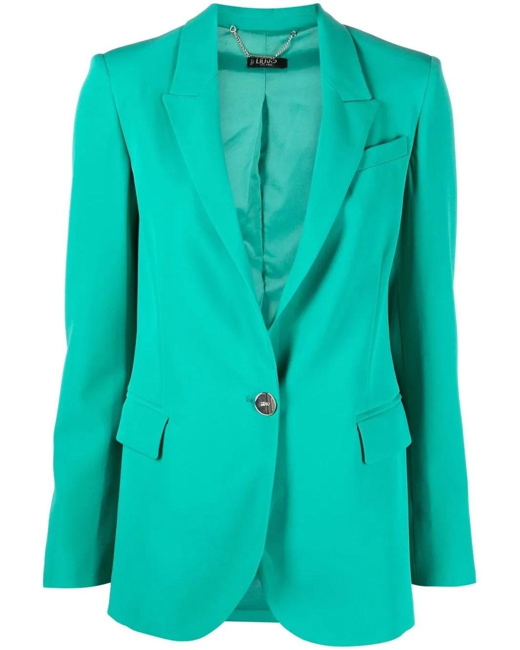 Liu Jo Green Peak-Lapels Single-Breasted Blazer