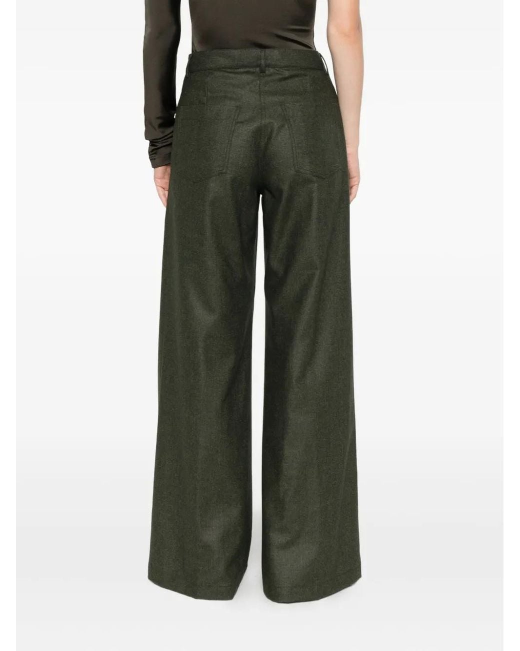 Aspesi Green Belt-Loop Trousers