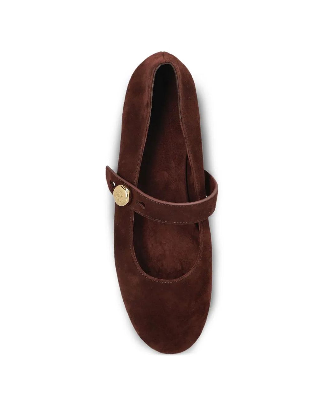 Tory Burch White Ballerines En Daim À Boutons Logo