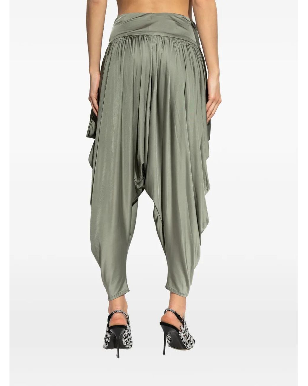 Balmain Green Loose-Fit Trousers