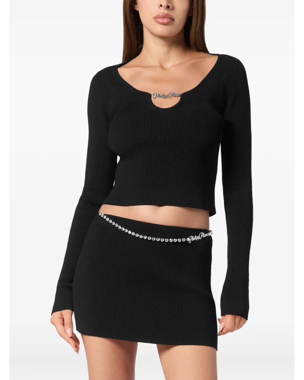 Philipp Plein Black Cropped Top