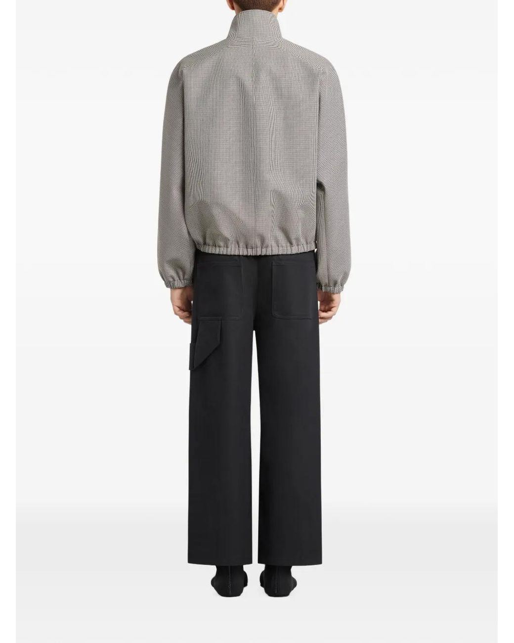 Courreges Gray Houndstooth Zipped Bomber Jacket for men